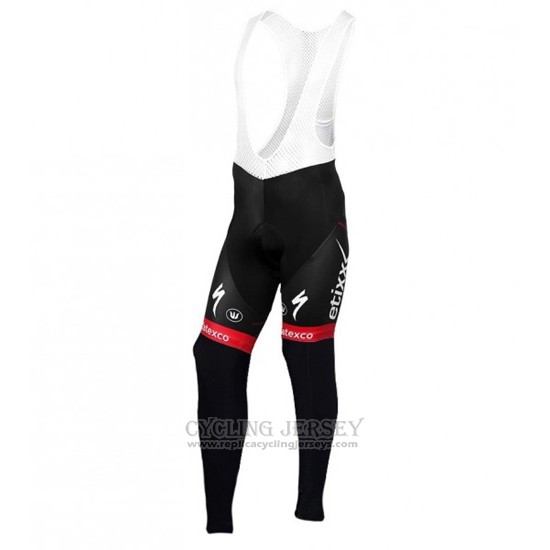2016 Cycling Jersey Etixx Quick Step Red and Black Long Sleeve and Bib Tight